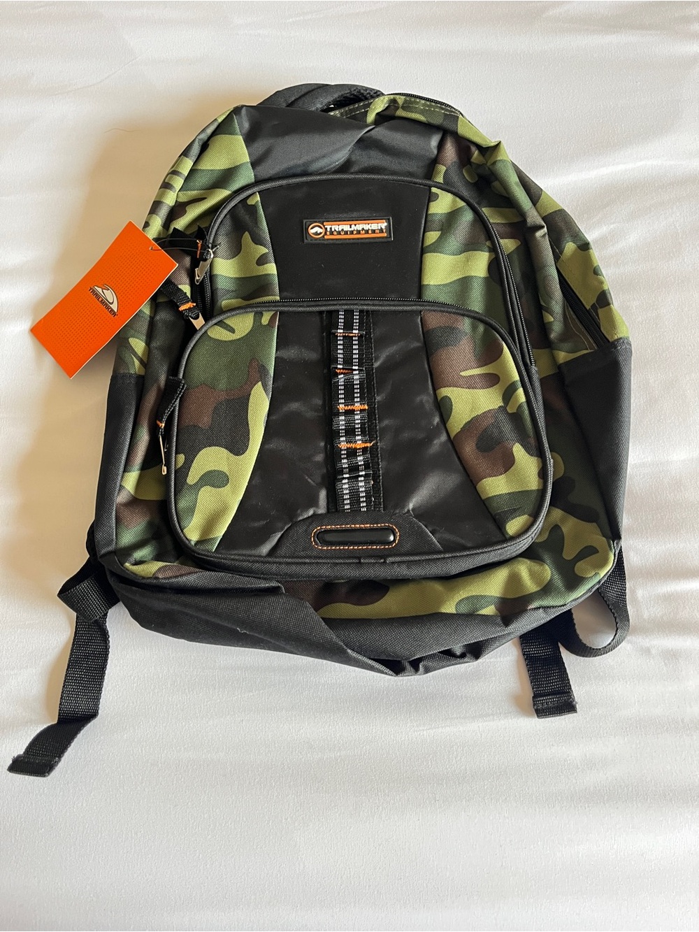 Brand New Trailmaker Camouflage Backpack Green/Black School Travel Bookbag